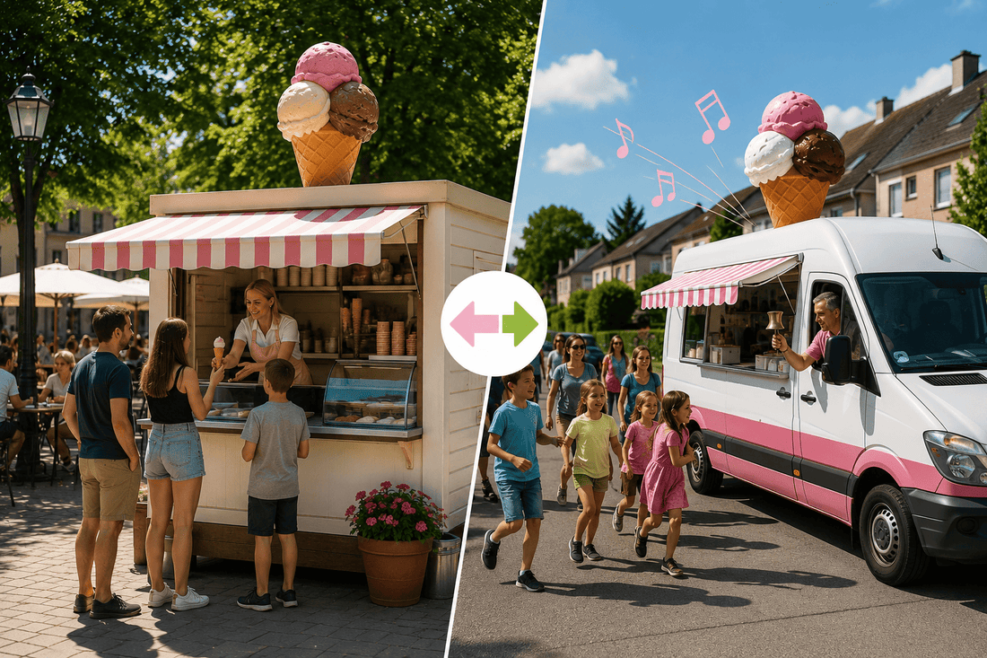 Eiswagen Standplatz oder Straßenverkauf –  Vergleichsbild